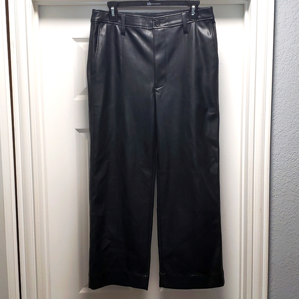 Madewell Faux Leather Straight Leg Pants Size 29 Black